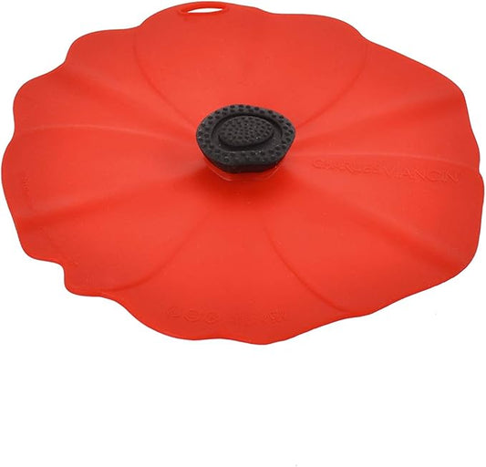 Charles Viancin - Poppy Silicone Lid for Food Storage and Cooking - Airtight Seal on Any Smooth Rim Surface - BPA-Free - Oven, Microwave, Freezer, Stovetop and Dishwasher Safe (6 Inch)