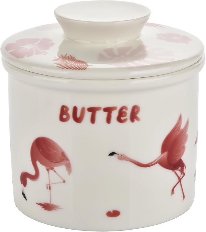 Cat Butter Crock - French Style Ceramic Butter Keeper and Butter Dish with Lid, Black and White Kitten Butter Holder for Countertop Storage, Airtight Container for Soft, Spreadable Butter
