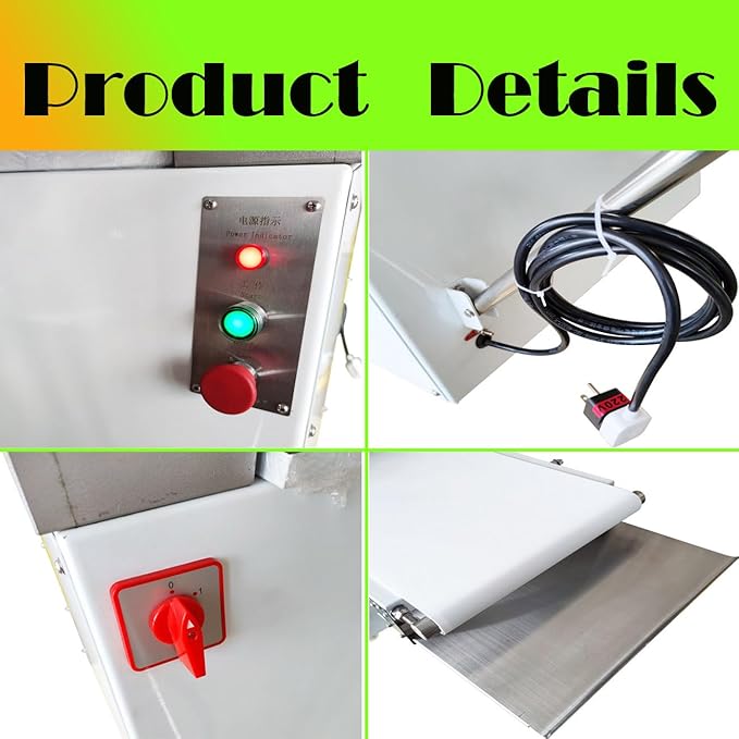 Commercial Dough Sheeter, Reversible Roller Dough Press Machine, Vertical Commercial Danish Pastry Machine Bread, egg tarts, pizza, 220V