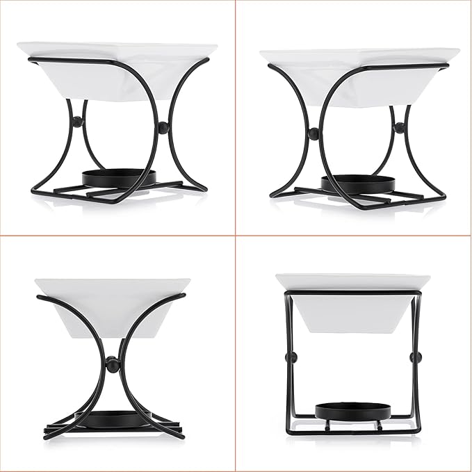 Ceramic Butter Warmer Set, Fondue Pot Melting Pot Set, Melt Hot Pot Bowl Set For Cheese Chocolate Butter Caramel