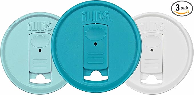 Mason Jar Drink Lid, Regular Mouth, Ocean Colors, Pack of 3