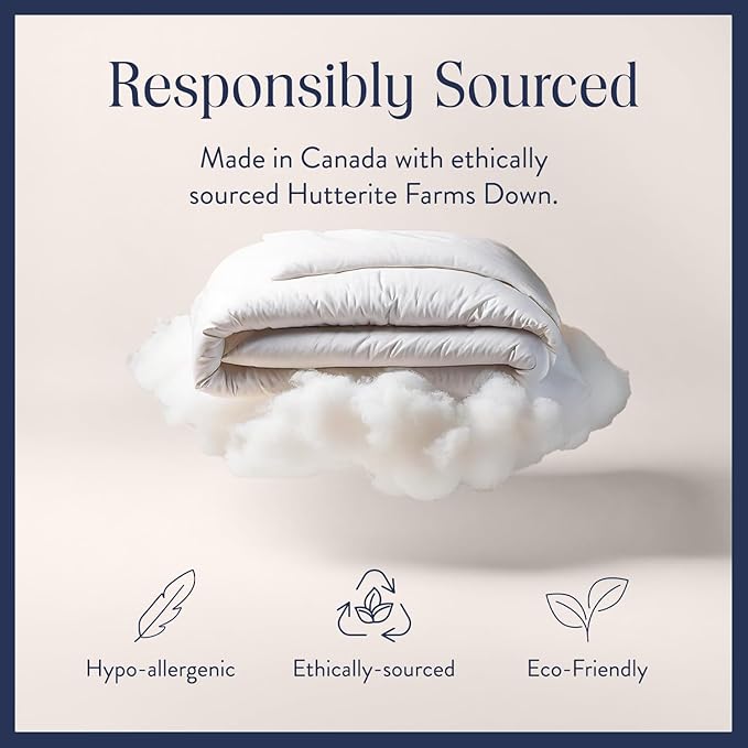 Brooklinen All Season Luxury Down Comforter, 100% Natural Canadian Duck Down Duvet Insert - 700 Fill Power, 100% Cotton Shell, Baffle Box Construction, Full/Queen Size Comforter