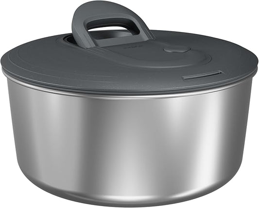 Zyliss Easy Spin Salad Spinner - Fruit & Veggie Dryer - Produce Spinner & Cleaner for Salad Prep - Dishwasher-Safe Kitchen Essential - Non-Slip Bowl with Pull Handle - New Stainless Easy Spin Small