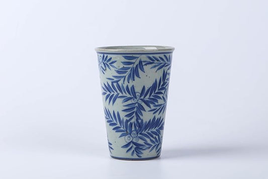 14 oz ceramics Handmade blue and white Retro Coke cups coffee tea set of 4 china Coffee Mugs for Tea, Milk,Dishwasher and Microwave Safe，Free gift soft silicone cover and gift box