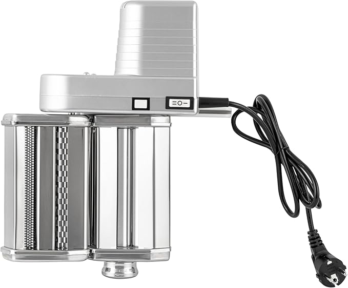 Met Lux Pasta Machine And Motor, 1 Electric Pasta Maker With Cutter Attachments - 9 Adjustable Thickness Settings, Automatic, Stainless Steel Machine, For Fettuccine, Spaghetti