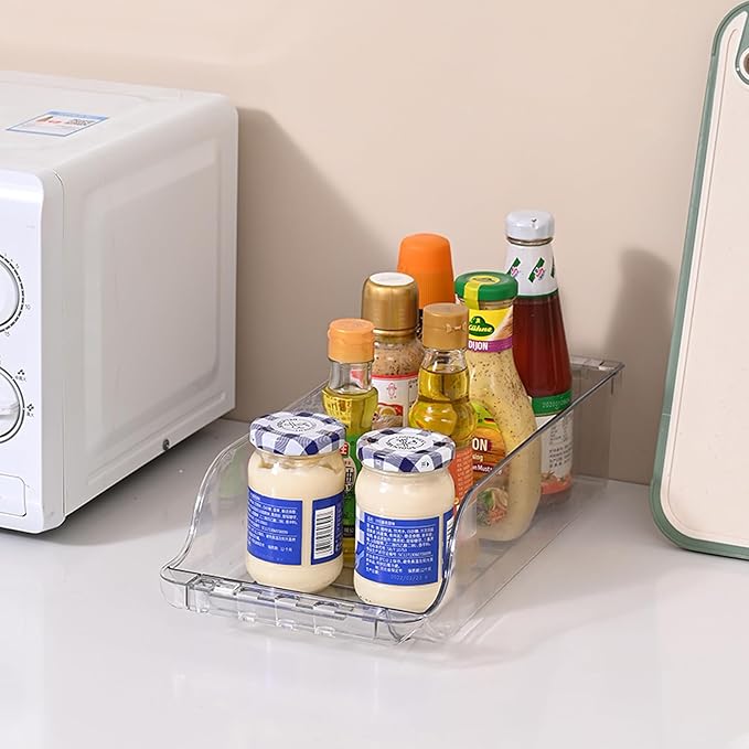 Soda Can Organizer for Refrigerator, Fridge Organizer Bins Drink Organizer, Clear Width Adjustable Stackable Can Holder Dispenser for Beer Soda Seltzer Pop Can Soda