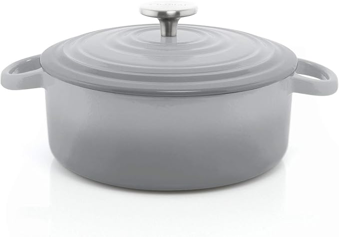 Chantal Enameled Cast Iron Cookware, 4 pc Set, Fade Grey