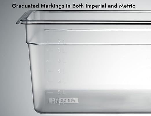 CURTA 6 Pack NSF Food Pans, Half Size 6 Inch Deep, Commercial Polycarbonate Plastic Clear Freezer-Safe