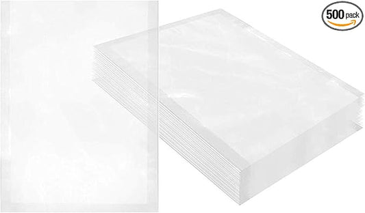 APQ Pack of 500 Jumbo Co-Extruded Vacuum Pouches 16 x 24 Vacuum Food Bags 16x24. Thickness 3 mil Thick Clear Poly Bags for Packing and Storing Perfect for Industrial, Food Service