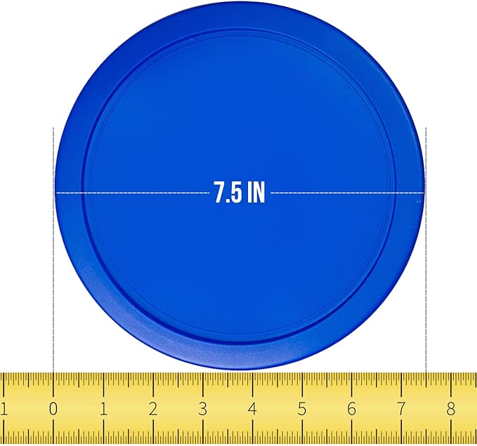 Replacement Lids for Pyrex 6 & 7-Cup Glass Food Storage Container Bowls, 7.5-Inch Plastic Round Lids Covers fits Pyrex 7402-PC, Airtight & Leakproof (10-Pack, Blue)