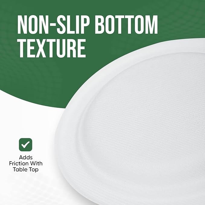 7-Inch White Paper Plates 100 Pack - 100% Compostable Dessert Plates | Leakproof Disposable Plates for Party, Microwave Safe & Oil Resistant, Eco-Friendly Small Dinnerware (100 Count)