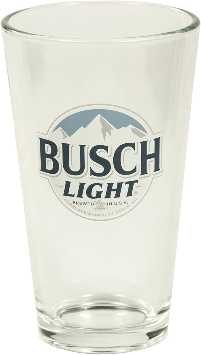 LORD'S ROCKS Busch Light Beer Glasses 16oz Pint Glass - Set of 4 Authentically Licensed Compatible