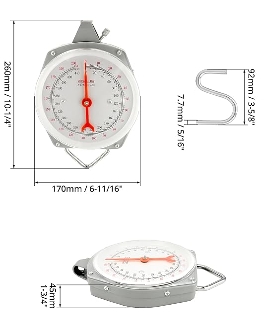QWORK Precision Hanging Scale, 440lbs / 200kg Capacity, Dual Unit, Heavy Duty