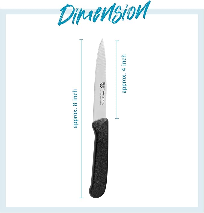 Vegetable Knives Set of 3 Stainless Steel, Black, Super Sharp, Dishwasher Safe