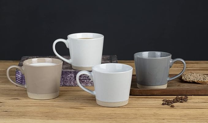 famiware Coffee Mugs for 4, 12 oz Mug Set, Dringking Cup with Handle for Coffee, Tea, Cocoa, Milk, Saturn serise, Multi-color