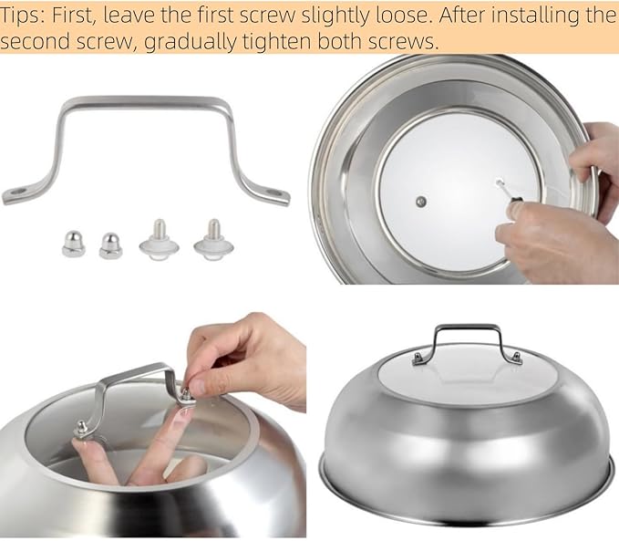 12.75 Inch Stainless Steel Basting Cover, Melting Dome for Griddle Cooking, Round Steaming Cover Lid with Tempered Glass Top and Steam Holes, Dishwasher Safe (12.75")