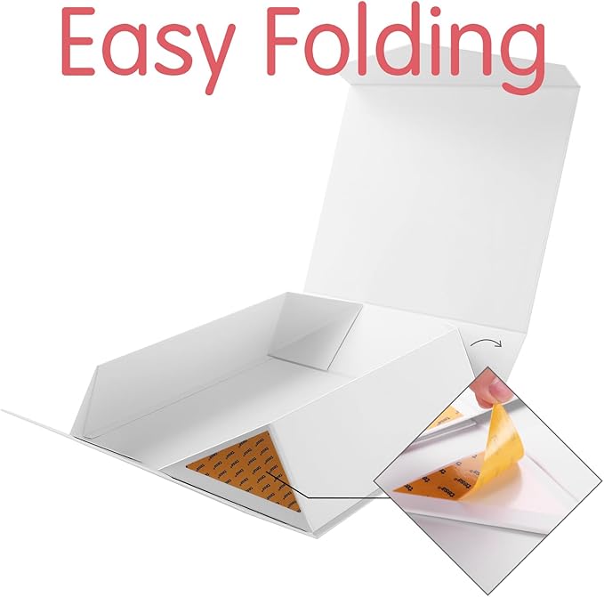 5 Extra Large Gift Boxes with Lids 16.3x14.2x5 Inches, White Gift Boxes Large, Bridesmaid Boxes, Magnetic Gift Boxes for Clothes and Large Gifts (Matte White)