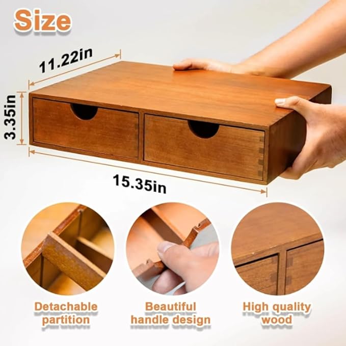 Wooden coffee capsule storage box, coffee machine stand base, kitchen tea set storage, tea set organizer K Pod Dual case Drawer