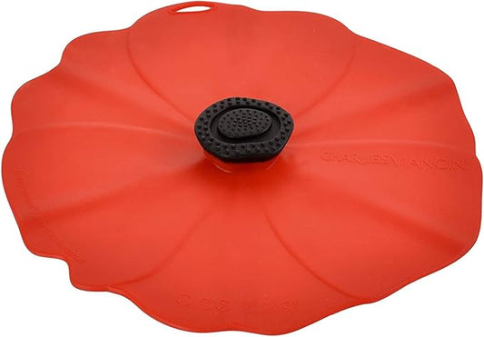 Charles Viancin - Poppy Silicone Lid for Food Storage and Cooking - Airtight Seal on Any Smooth Rim Surface - BPA-Free - Oven, Microwave, Freezer, Stovetop and Dishwasher Safe (8 Inch)