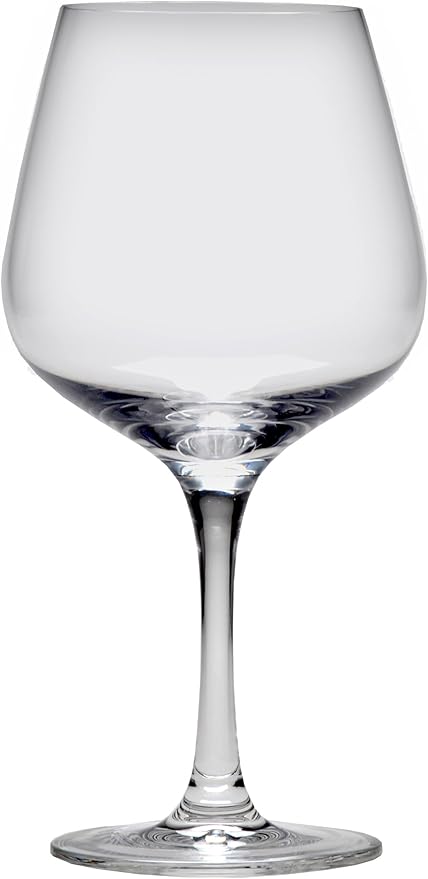 D&V Valore Break-Resistant, European Crystal Glass, Burgundy Light Red Wine Glass, 15 Ounce, Set of 6