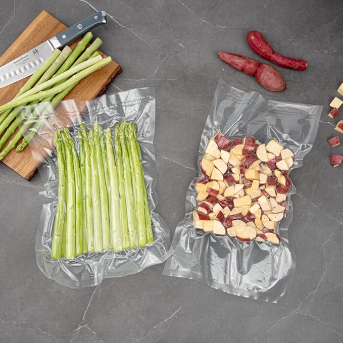 Fresh Hero 16 x 12 Inch Vacuum Sealer Bags, 100 Food Storage Bags - 3 mil Thick, Microwavable, Clear Plastic Sous Vide Bags, Freezable, For Storing Food Or Sous Vide Cooking - Restaurantware