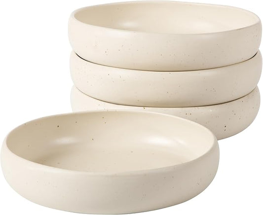 Bloomhouse Corsica Clay 4 Piece Meal, Dinner, Pasta Bowl Set - Sea Salt White