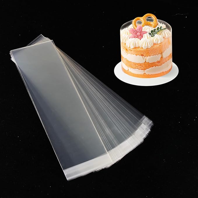 Cake Collar, Transparent Cake Rolls, Clear Cake Strips, DIY Acetate Sheet, Surrounding Edge for Baking Decorate, Chocolate Mousse Cake Elegant Cake Wrapping 100pcs 3.2"x 10.2"