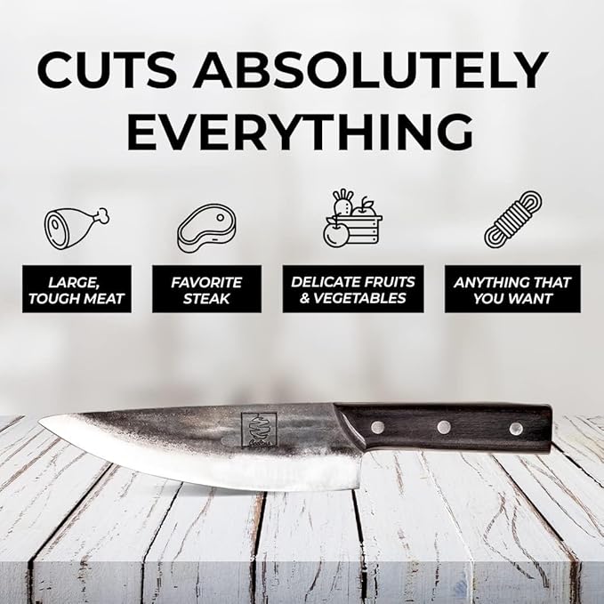 COOLINA The Ultimate Trio Professional Kitchen High-Carbon Steel Knife Set | Handmade Knives for Daily Kitchen Tasks | Full Tang, Ergonomic, Razor Sharp (Tungsten, Galba, Daozi)