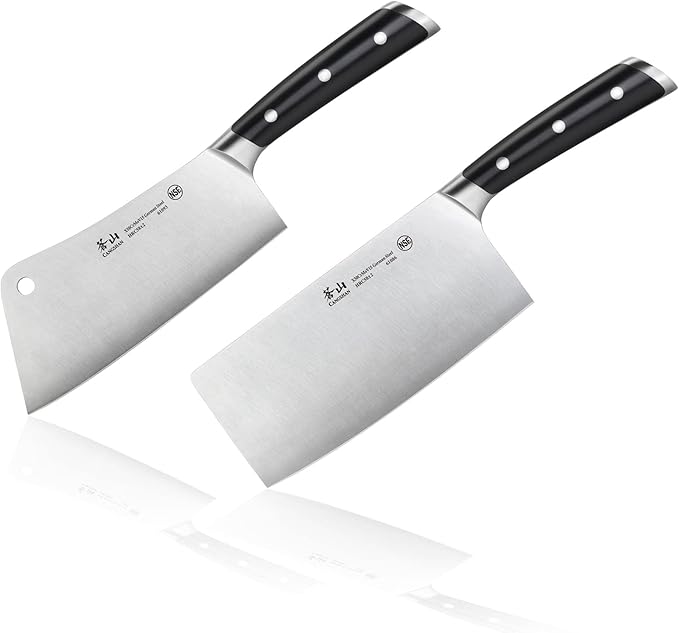 Cangshan S/S1 Series German Steel Forged Chinese Cleaver Set (Black)