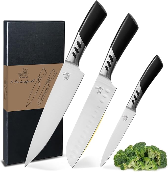 Knife Set,kitchen knives,3PCS kitchen knives set,high carbon Stainless Steel Knife Set,8 Inch Chef Knife set,7 Inch Santoku Knife,5 Inch Utility Knife for BBQ or gifts