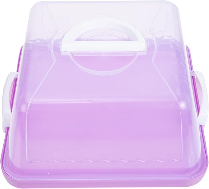 VICASKY Plastic Cake Carrier with Lid Convenient Transport Container for Birthday Cakes Outdoor Events and Parties Transparent Design Easy to Clean