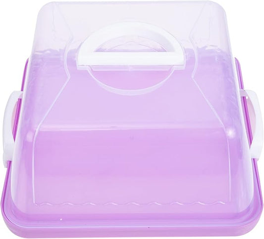 VICASKY Plastic Cake Carrier with Lid Convenient Transport Container for Birthday Cakes Outdoor Events and Parties Transparent Design Easy to Clean