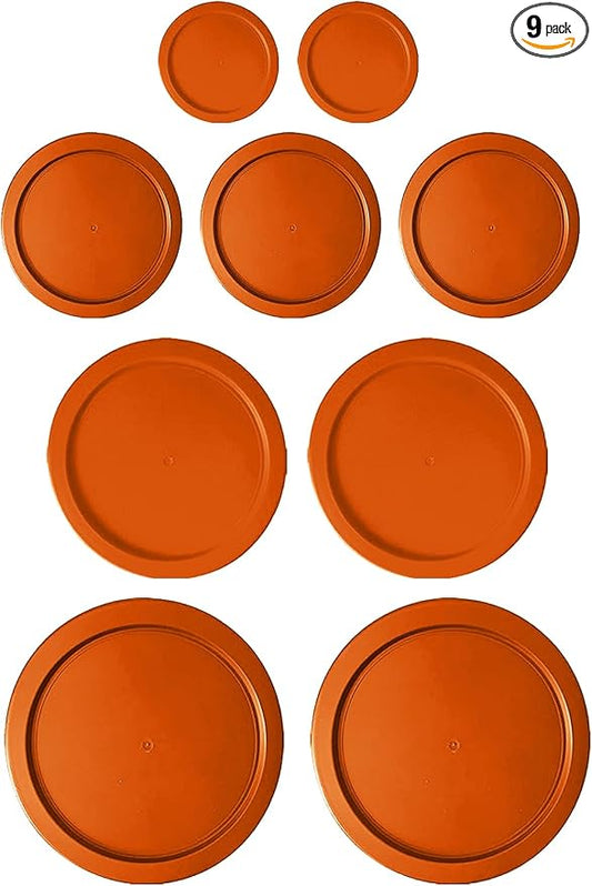 Replacement Lids for Pyrex Glass Foood Storage Containers Containers Round (2) 1-Cup (3) 2-Cup (2) 4-Cup (2) 7-Cup (Orange)
