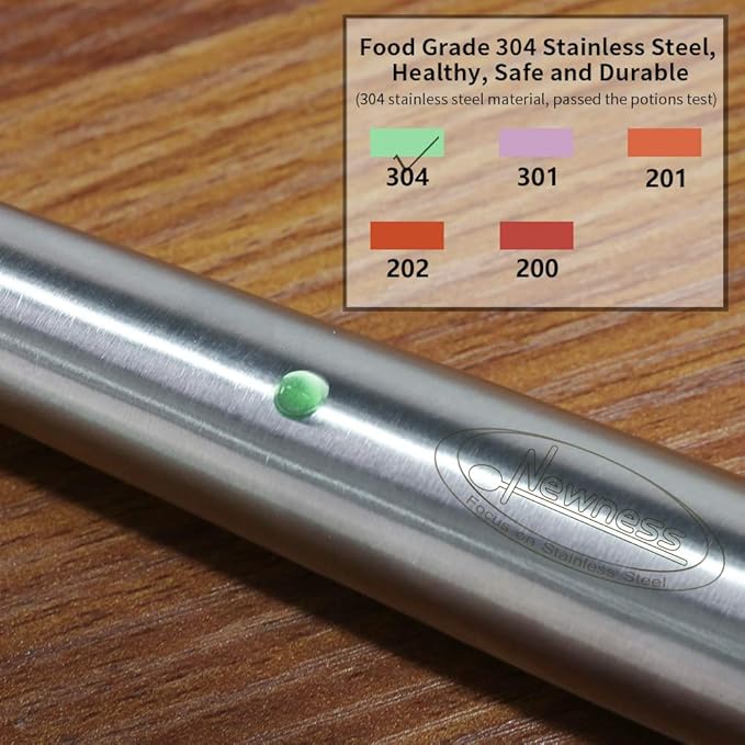 Newness Soup Ladle, [Rustproof, Heat Resistance, Integral Forming] Resilient 304 Stainless Steel Soup Spoon with Vacuum Ergonomic Round Handle, Cooking Spoon for Kitchen, 13.7 Inches