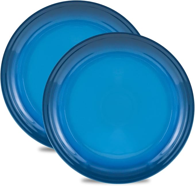 Hasense Ceramic Dinner Plates Set of 2, 10 Inch Premium Dinnerware Dishes, Salad Serving Plates Elegant & Durable, Oven, Microwave & Dishwasher Safe, Perfect for Family and Entertaining, Gradient Blue
