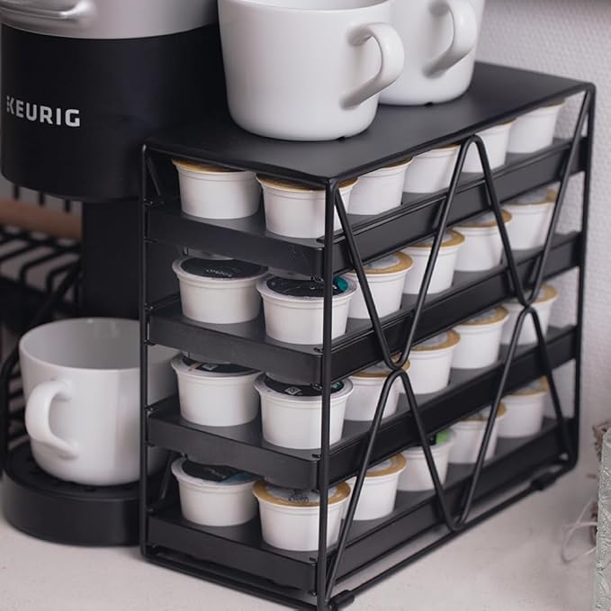4 Tier Coffee Pod Holder for KCup Organizer Save Space Countertop Kitchen(40 Pods )