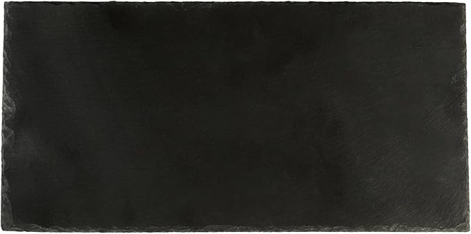 Restaurantware Slate Serving Tray 1 Pack of 11.8" x 6" Foam Feet Charcuterie Stone Plate Rustic Edges Freezable Black Serving Display Cheese Boards for Kitchen, Gourmet, Dining, Parties