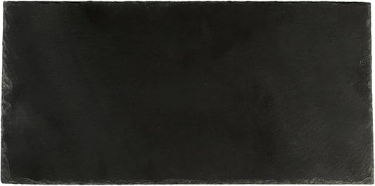 Restaurantware Slate Serving Tray 1 Pack of 11.8" x 6" Foam Feet Charcuterie Stone Plate Rustic Edges Freezable Black Serving Display Cheese Boards for Kitchen, Gourmet, Dining, Parties
