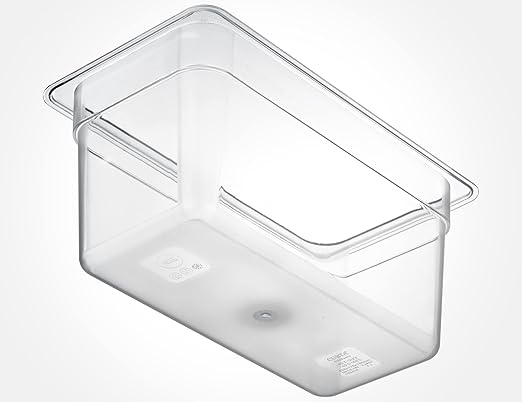 CURTA 6 Pack NSF Food Pans, 1/3 Size 6 Inch Deep, Commercial Polycarbonate Plastic Clear Freezer-Safe