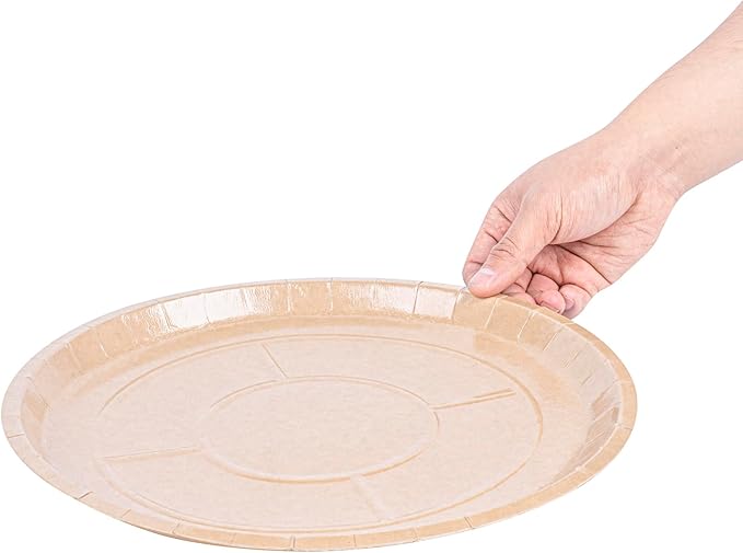 Restaurantware-Eco Pie 12 Inch Paper Pizza Trays, 50 Round Pizza Pans - Oven-Ready, Microwavable, Kraft Paper Pan For Individual Personal Pizzas, For Baking, Cooking, Bread, Meat, Or Pies