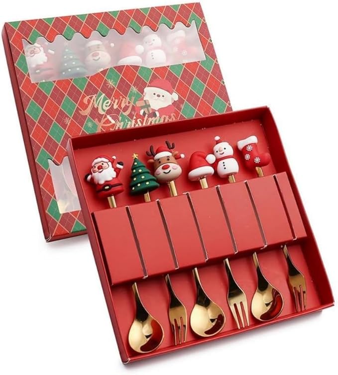 Christmas Spoon Stainless SteelGift Box (6-piece set, B)