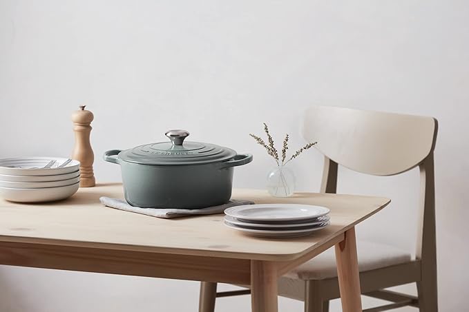Le Creuset Enameled Cast Iron Signature Round Dutch Oven, 5.5 qt., Sea Salt