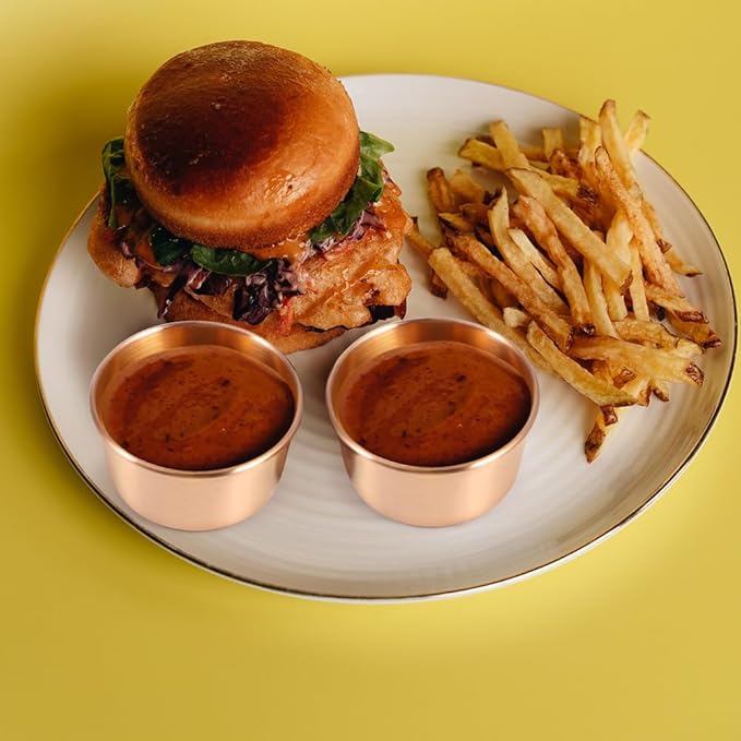 Ramekin Sauce Dipping Bowl Mini Sauce Cups Pudding Condiment Cups for Home Party Restaurant (Champagne Gold 12PCS 60ml)