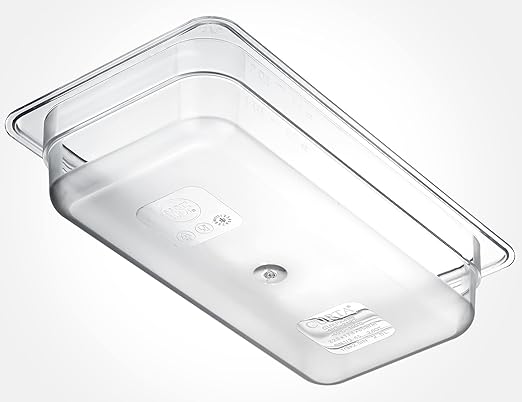 CURTA 6 Pack NSF Food Pans, 1/3 Size 2 1/2 Inch Deep, Commercial Polycarbonate Plastic Clear Freezer-Safe