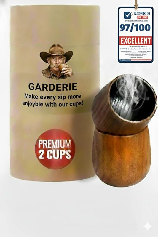 Premium pack Of 2 Charred Wooden Bourbon Glasses for Whiskey drinking old fashion Gifts Grail Men Groomsmen 50th Dad, Brother Birthday, Thanksgiving, Ideas for Him Who Have Everything