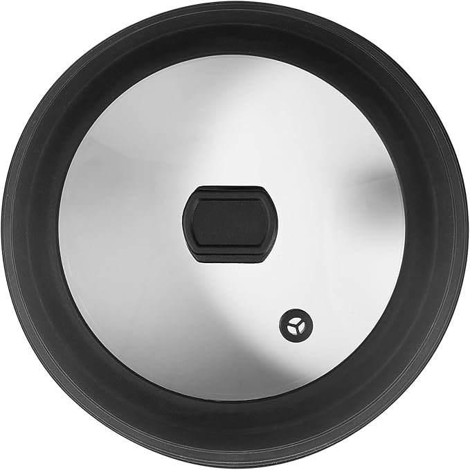 VEVOR Microwave Splatter Cover & Mat, 10.8" Collapsible Microwave Lid for Food, 500°F Heat-Resistant Silicone & Tempered Glass Splatter Guard for Plate Dish, Multi-Purpose Kitchen Gadget with Handle