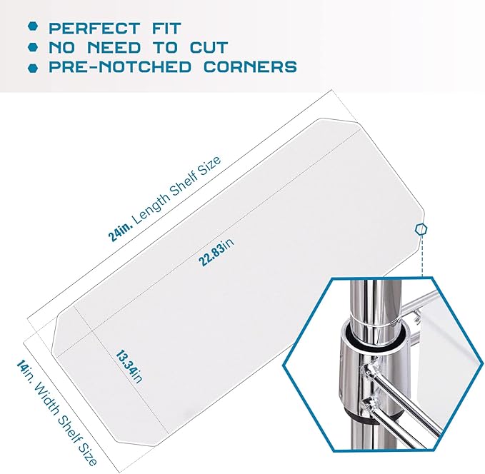 BRIAN & DANY Wire Shelf Liner 14" X 24", Heavy Duty Shelf Liners for Wire Shelving, Waterproof Protector Mats, Set of 3, Transparent