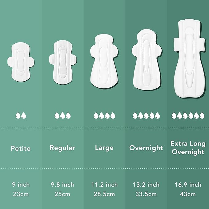 Rael Pads for Women, Organic Cotton Cover - Period Pad with Wings, Feminine Care, Sanitary Napkins, Light Absorbency, Unscented, Ultra Thin (Petite, 56 Count)