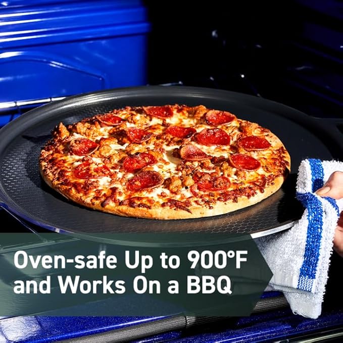 HexClad Hybrid Nonstick Pizza Steel for Pizzas and Flatbreads Up to 14", Dishwasher-Friendly, Oven and BBQ-Safe Up to 900°F