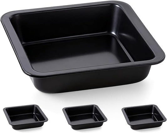 4 Pack Square Cake Pan, 8 Inch Non Stick Square Baking Pan for Cake Brownie Lasagna, Non-Toxic & Rust-resistant, Dishwasher Safe & Easy Clean, Send Goods from Local Warehouse